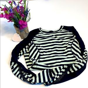 Lululemon Reflect LongSleeve Sea Stripe Mint/Black
